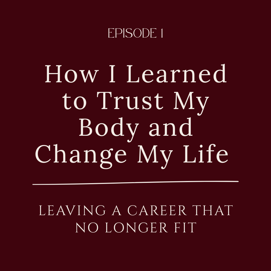 Alt text: Episode 1 of Conversations at the Threshold – How I Learned to Trust My Body and Change My Life